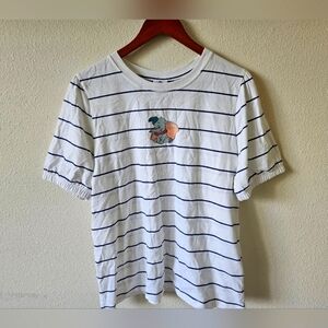 Disney Dumbo Womenn's Sweetly Striped Casual Trvel Shirt Size Large.